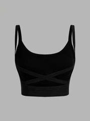 SHEIN VCAY 3pcs Women Casual Racerback Crop Tank Tops With Built-In Bra, Suitable For Summer