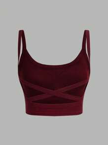 SHEIN VCAY 3pcs Women Casual Racerback Crop Tank Tops With Built-In Bra, Suitable For Summer