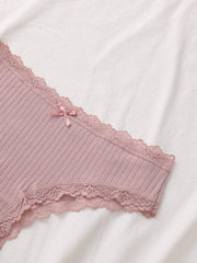 7 kom/set udobne prugaste pamučne gaćice, seksi donji veš