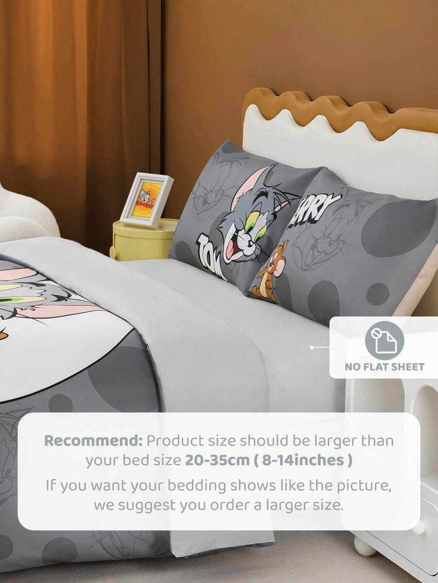 TOM & JERRY Set od 3 komada navlaka za jorgan sa crtanim uzorkom, mekan, udoban, topao