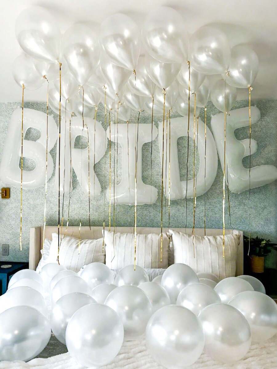 Set od 25 balona za mladu, beli baner "BRIDE" od 40 inča