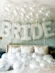 Set od 25 balona za mladu, beli baner "BRIDE" od 40 inča