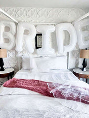 Set od 25 balona za mladu, beli baner "BRIDE" od 40 inča
