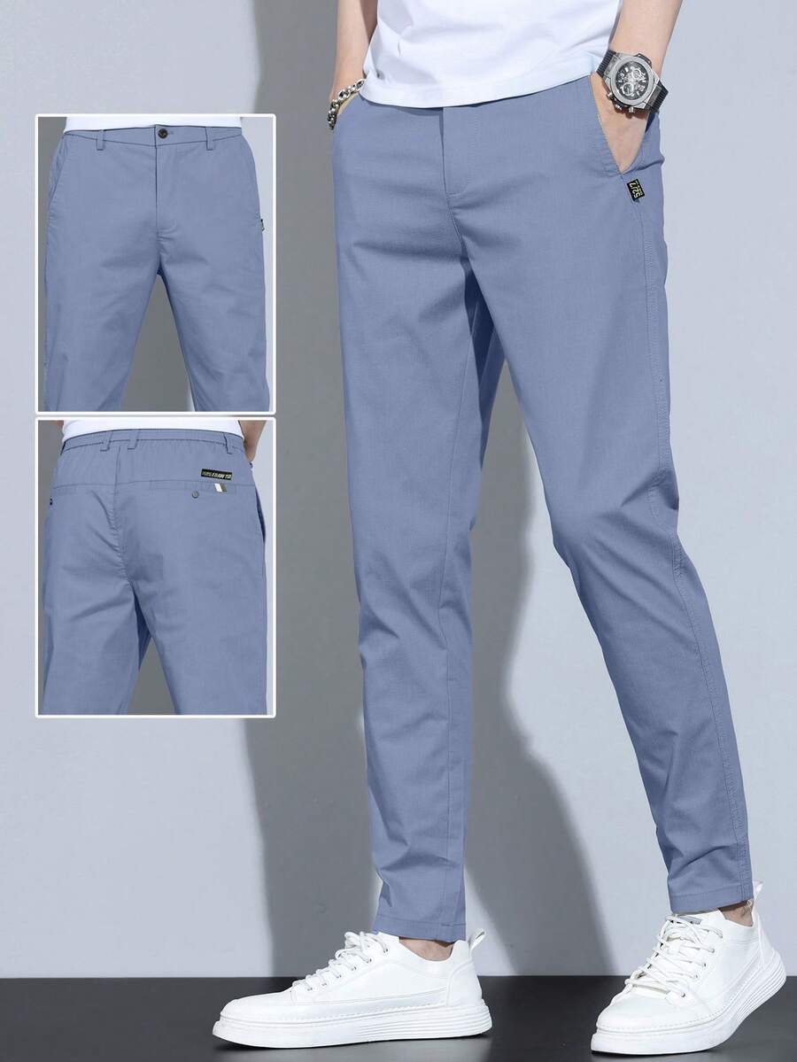 Muške ležerne deblje pantalone jednobojne sa termo postavom