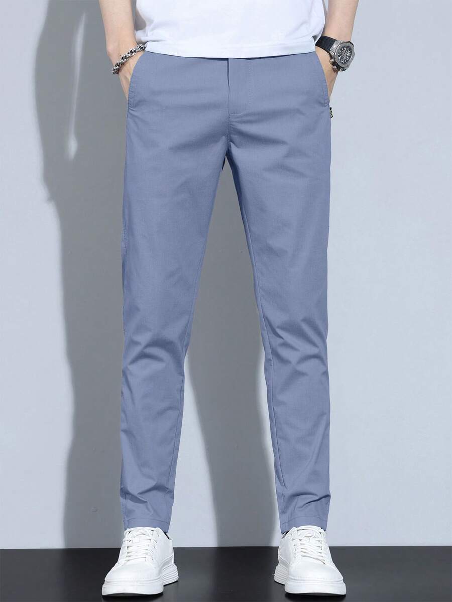 Muške ležerne deblje pantalone jednobojne sa termo postavom
