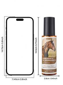 GJYC PET Horse Mane And Tail Nourishing Oil – Strengthens, Repairs Split Ends & Adds Shine – 5 Essential Oils Blend With Jojoba, Coconut, Olive, Grape Seed & Sweet Almond – Leave-In Conditioning Treatment, Fruity Melon Scent – 3.38 Fl Oz (100 Ml)