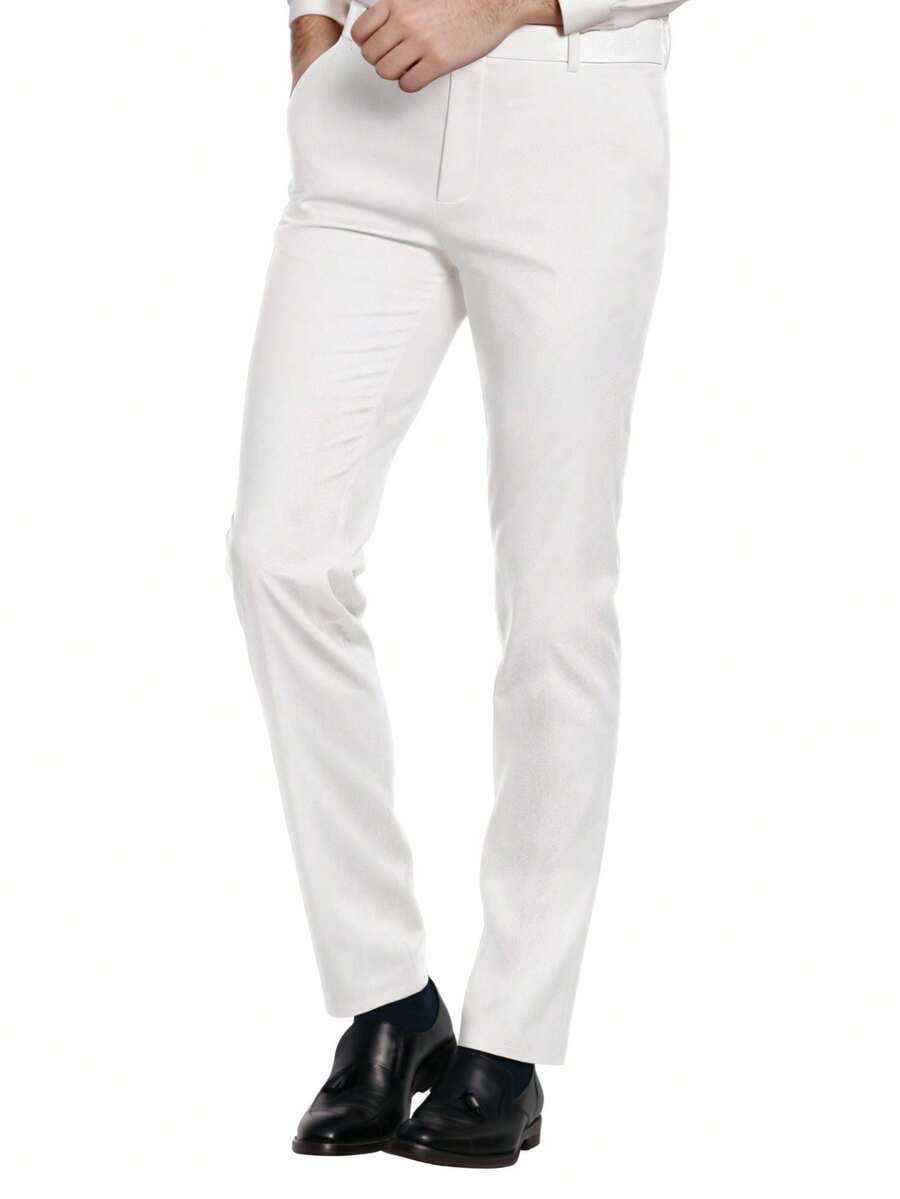 Muški set od 3 dela u jednoj boji, slim fit, rastegljiv, uključuje sako, prsluk i pantalone