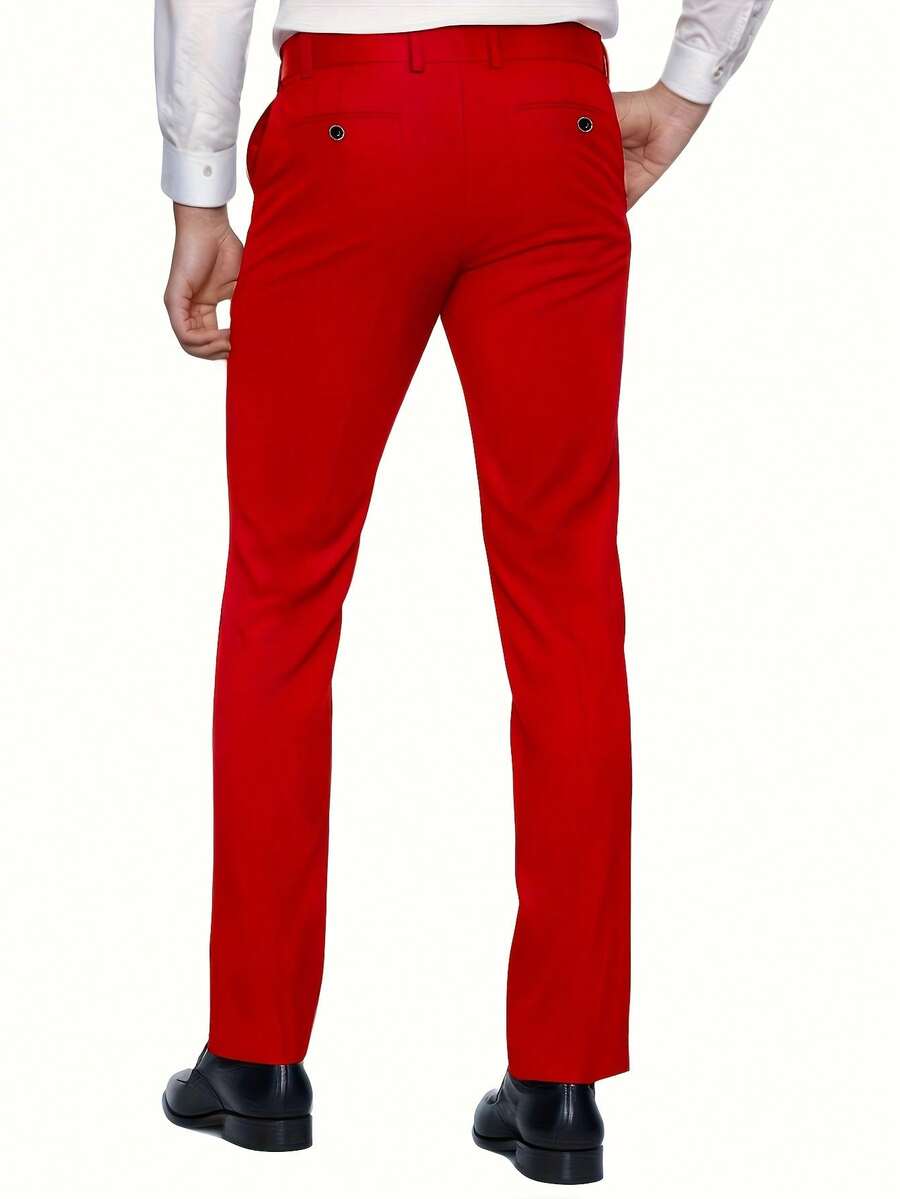 Muški set od 3 dela u jednoj boji, slim fit, rastegljiv, uključuje sako, prsluk i pantalone