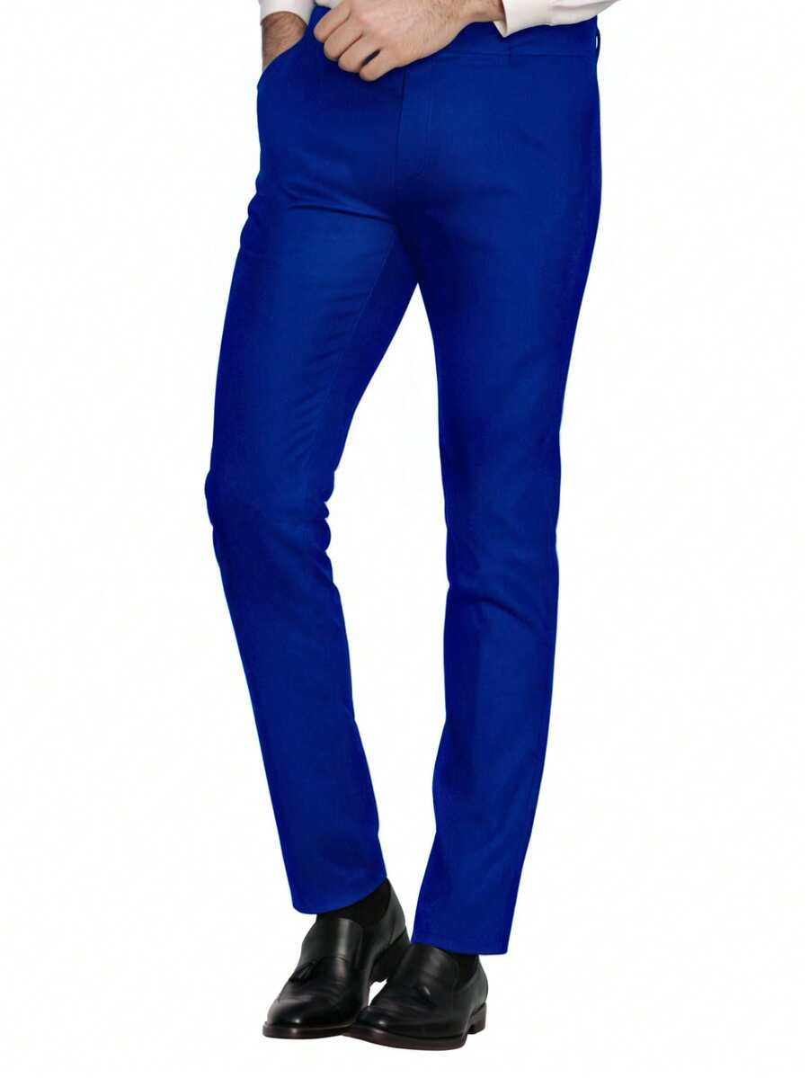 Muški set od 3 dela u jednoj boji, slim fit, rastegljiv, uključuje sako, prsluk i pantalone