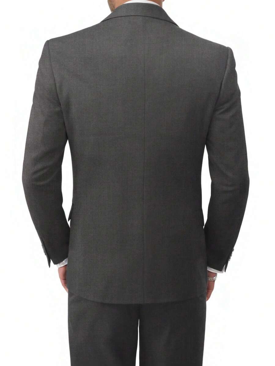Muški set od 3 dela u jednoj boji, slim fit, rastegljiv, uključuje sako, prsluk i pantalone