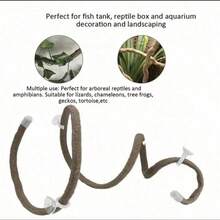 Reptile Jungle Climbing Set - Flexible Vines And Leaves With Suction Cups, For Habitat Decor - Durable Material For All Seasons - Ideal For Chameleons, Lizards, Geckos To Climb