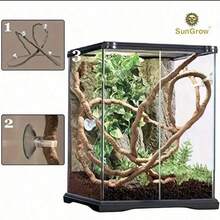 Reptile Jungle Climbing Set - Flexible Vines And Leaves With Suction Cups, For Habitat Decor - Durable Material For All Seasons - Ideal For Chameleons, Lizards, Geckos To Climb