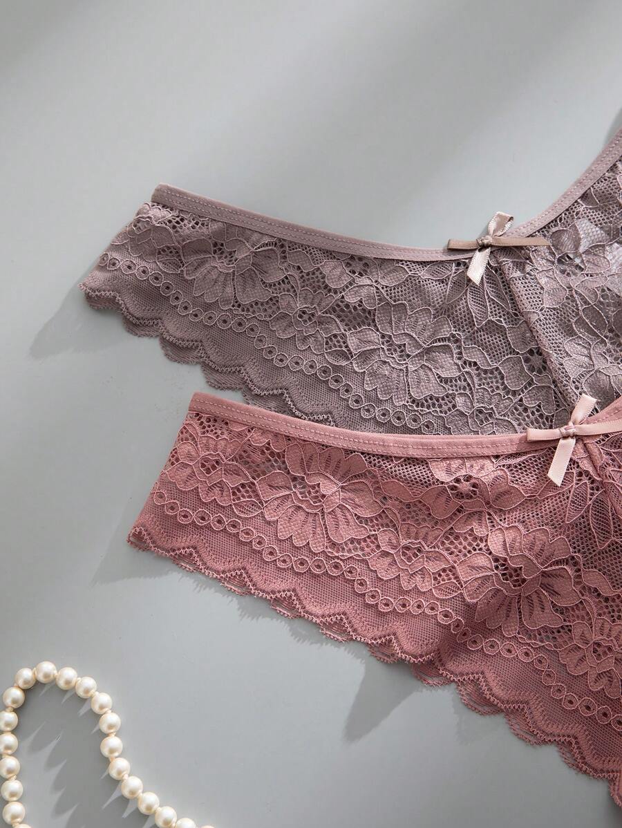 12 kom/pakovanje ženske elegantne i udobne bikini gaćice sa čipkastom ivicom