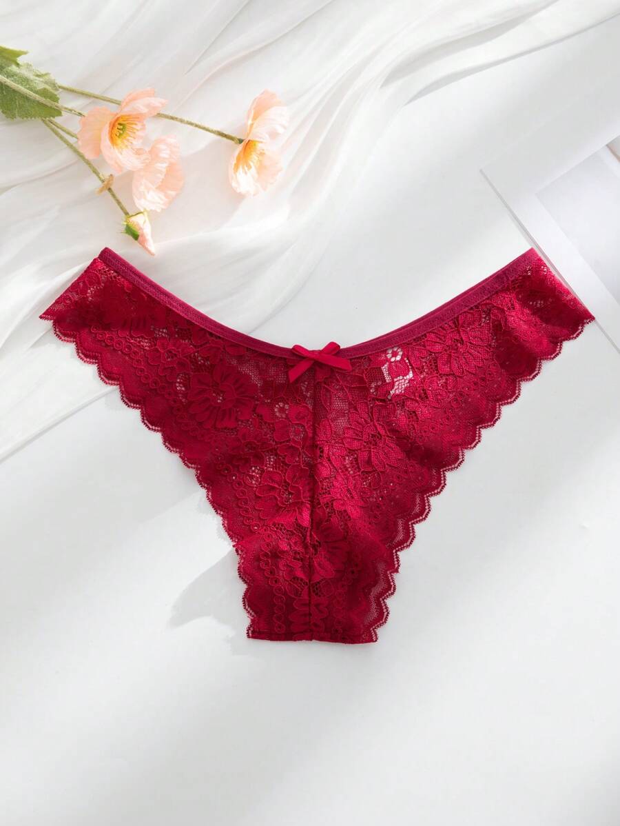 12 kom/pakovanje ženske elegantne i udobne bikini gaćice sa čipkastom ivicom