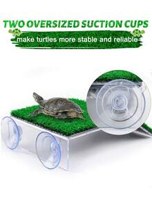 1pc Artificial Grass Platform Turtle Sunbathing Floating Island - Reptile Habitat Decor With Mini Swimming Ring, Suitable For Brazilian Turtle/Aquatic Turtle/Tortoise To Rest, Sunbathe, And Climb