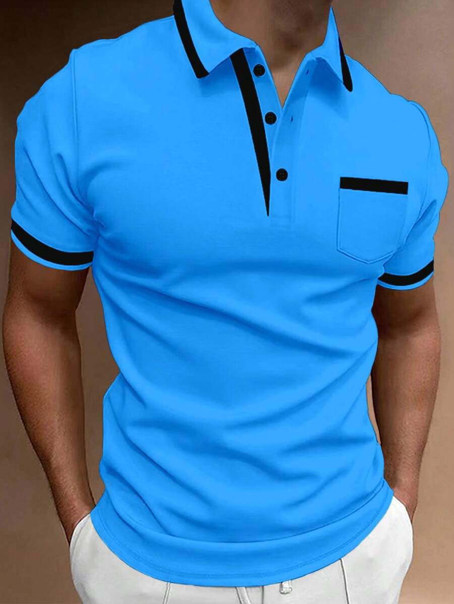 Muška formalna polo majica od pamuka sa kontrastnim detaljima
