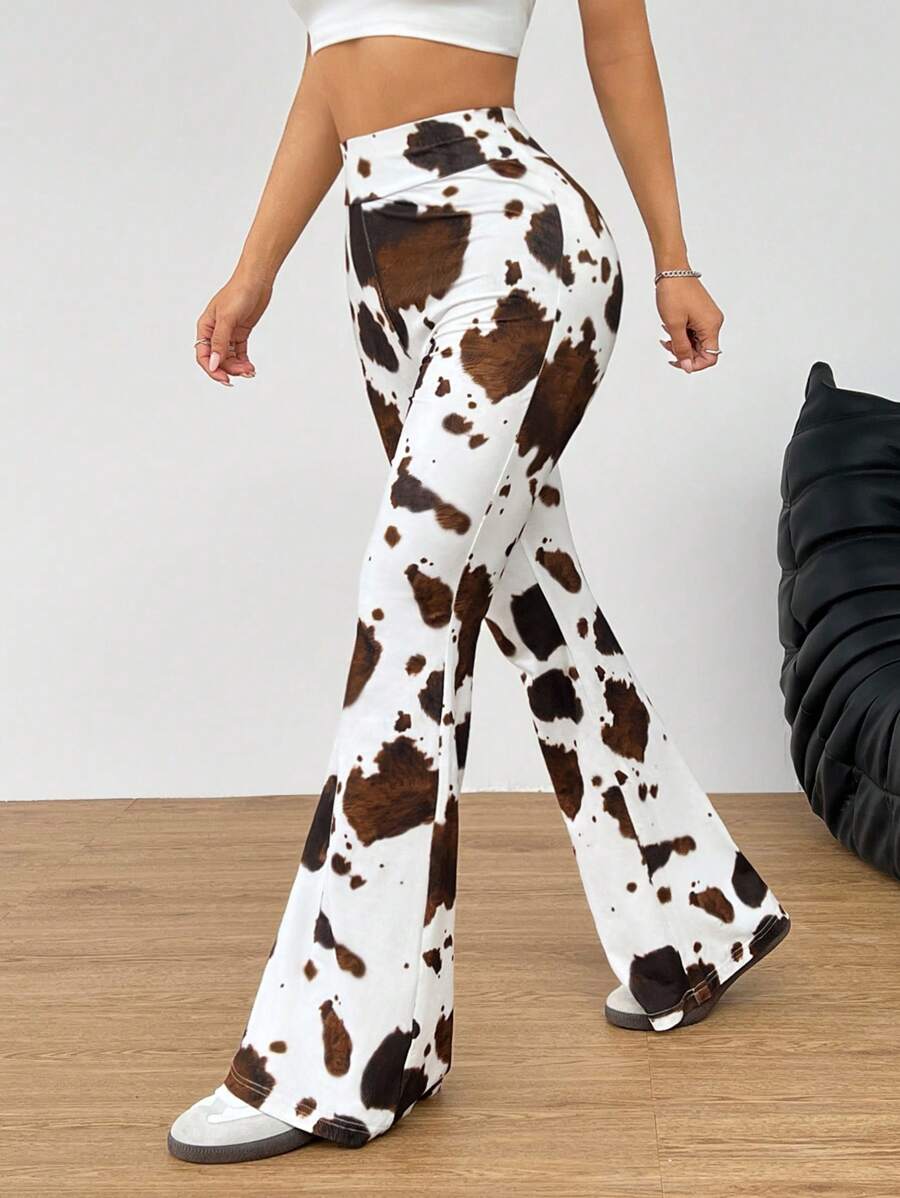 Ženske uske pantalone sa raširenim nogavicama