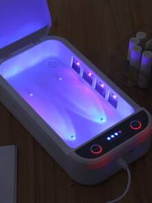 1pc White Multifunctional Nail Tool Disinfection & Aromatherapy Box, UV Disinfection, Suitable For Nail Salon Tools, Tweezers, Tattoo Scissors, Jewelry, Phones, Watches, Keys
