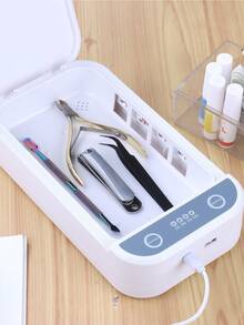 1pc White Multifunctional Nail Tool Disinfection & Aromatherapy Box, UV Disinfection, Suitable For Nail Salon Tools, Tweezers, Tattoo Scissors, Jewelry, Phones, Watches, Keys
