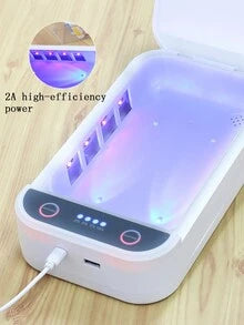 1pc White Multifunctional Nail Tool Disinfection & Aromatherapy Box, UV Disinfection, Suitable For Nail Salon Tools, Tweezers, Tattoo Scissors, Jewelry, Phones, Watches, Keys