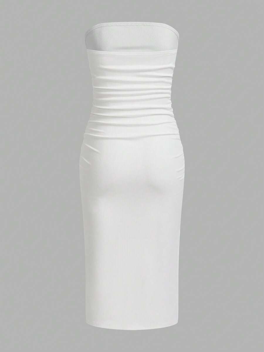 2 Dela Postava Casual Bodycon Midi Haljina