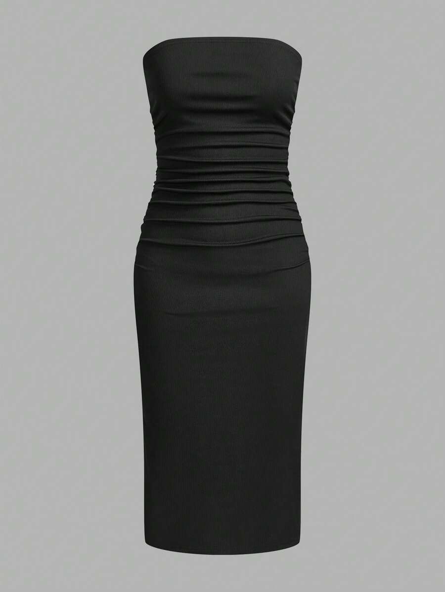 2 Dela Postava Casual Bodycon Midi Haljina
