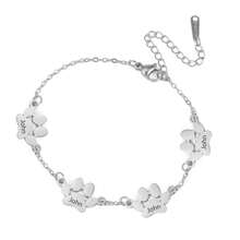 Paw Print Name Bracelet, Personalized Tiny Dog Paw Bracelet, Minimalist Paw Bracelet, Animal Bracelet, Pet Bracelet