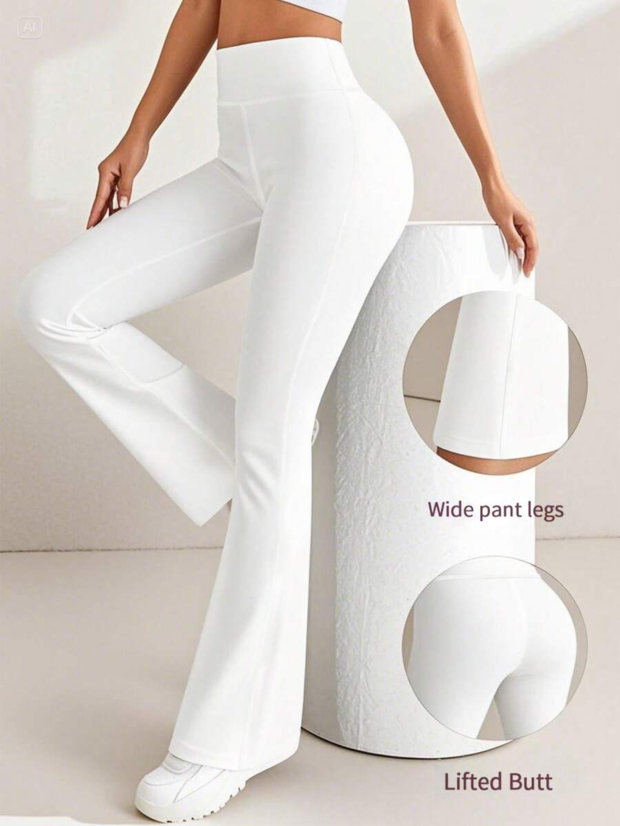 Ženske helanke sa visokim strukom u jednobojnoj boji,  joga pantalone