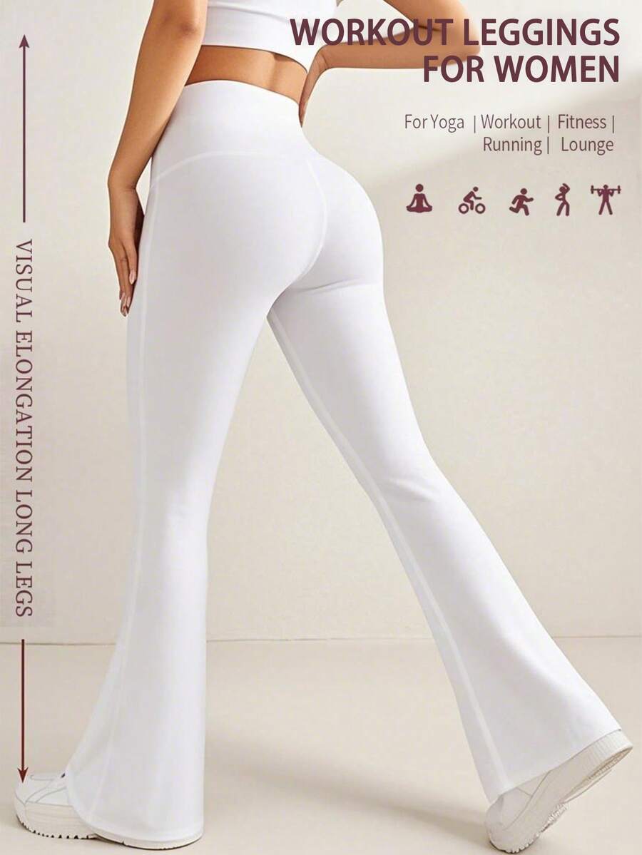 Ženske helanke sa visokim strukom u jednobojnoj boji,  joga pantalone