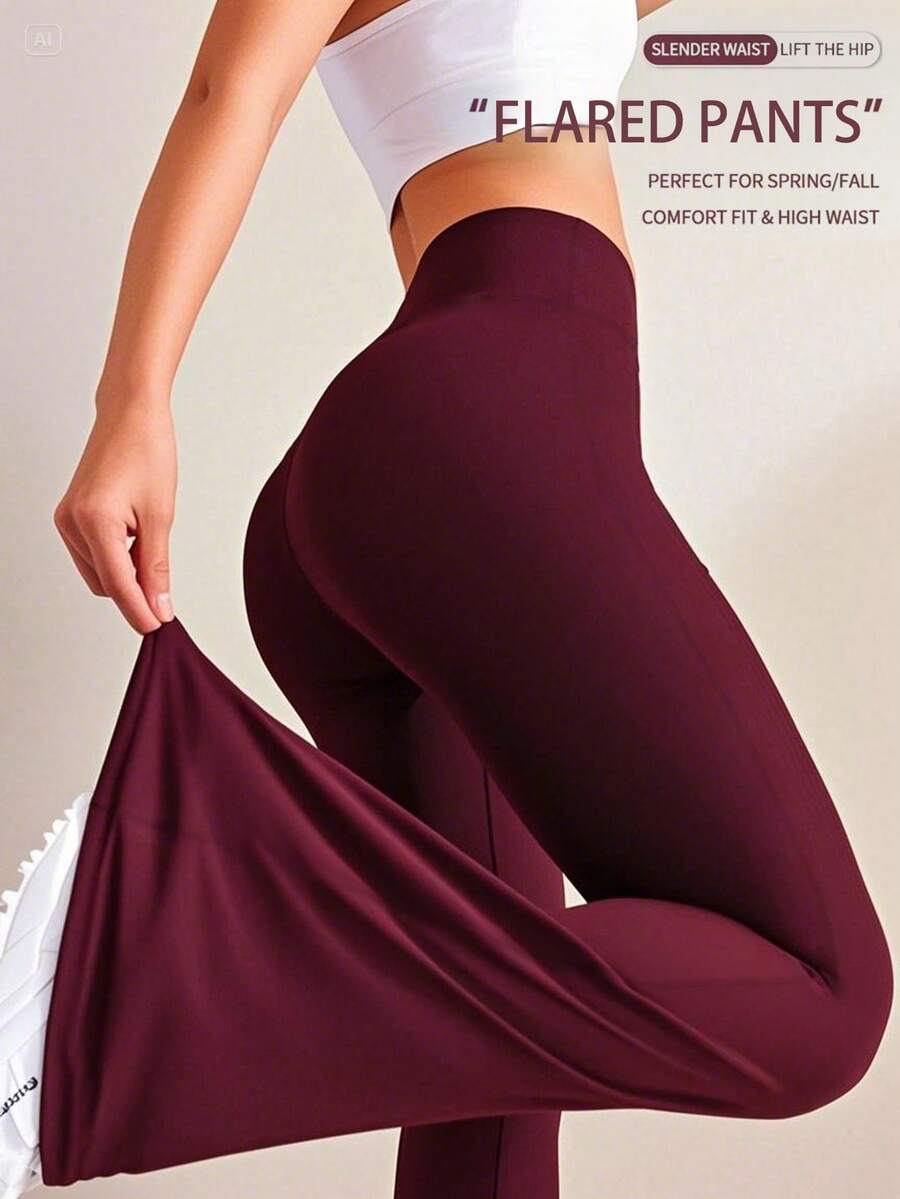 Ženske helanke sa visokim strukom u jednobojnoj boji,  joga pantalone
