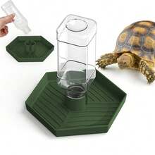 1pc Automatic Reptile Drinking Water Bowl, Suitable For Turtles, Geckos, Lizards, Reptile Water Feeder Plastic Dish
