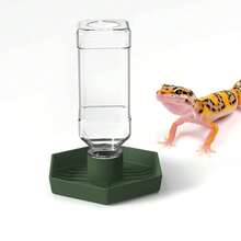 1pc Automatic Reptile Drinking Water Bowl, Suitable For Turtles, Geckos, Lizards, Reptile Water Feeder Plastic Dish