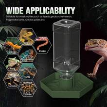 1pc Automatic Reptile Drinking Water Bowl, Suitable For Turtles, Geckos, Lizards, Reptile Water Feeder Plastic Dish
