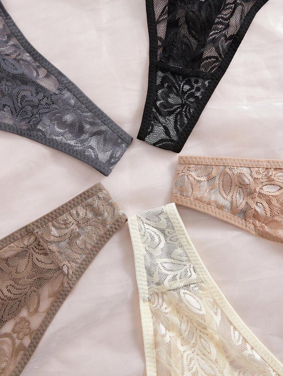 5 kom/pakovanje seksi ženske gaćice G-string od čipke, prozračne i udobne