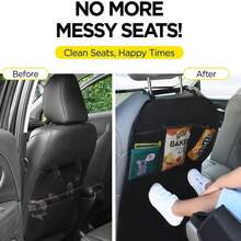 Car Backseat Cover With 3 Storage Pockets, Extra Large Waterproof Rear Seat Protector, Car Seat Back Cover, Dust/Mud/Scratch Resistant