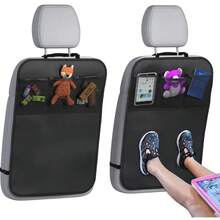 Car Backseat Cover With 3 Storage Pockets, Extra Large Waterproof Rear Seat Protector, Car Seat Back Cover, Dust/Mud/Scratch Resistant