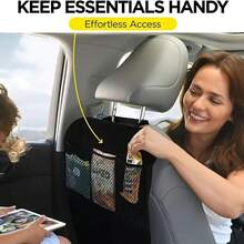 Car Backseat Cover With 3 Storage Pockets, Extra Large Waterproof Rear Seat Protector, Car Seat Back Cover, Dust/Mud/Scratch Resistant