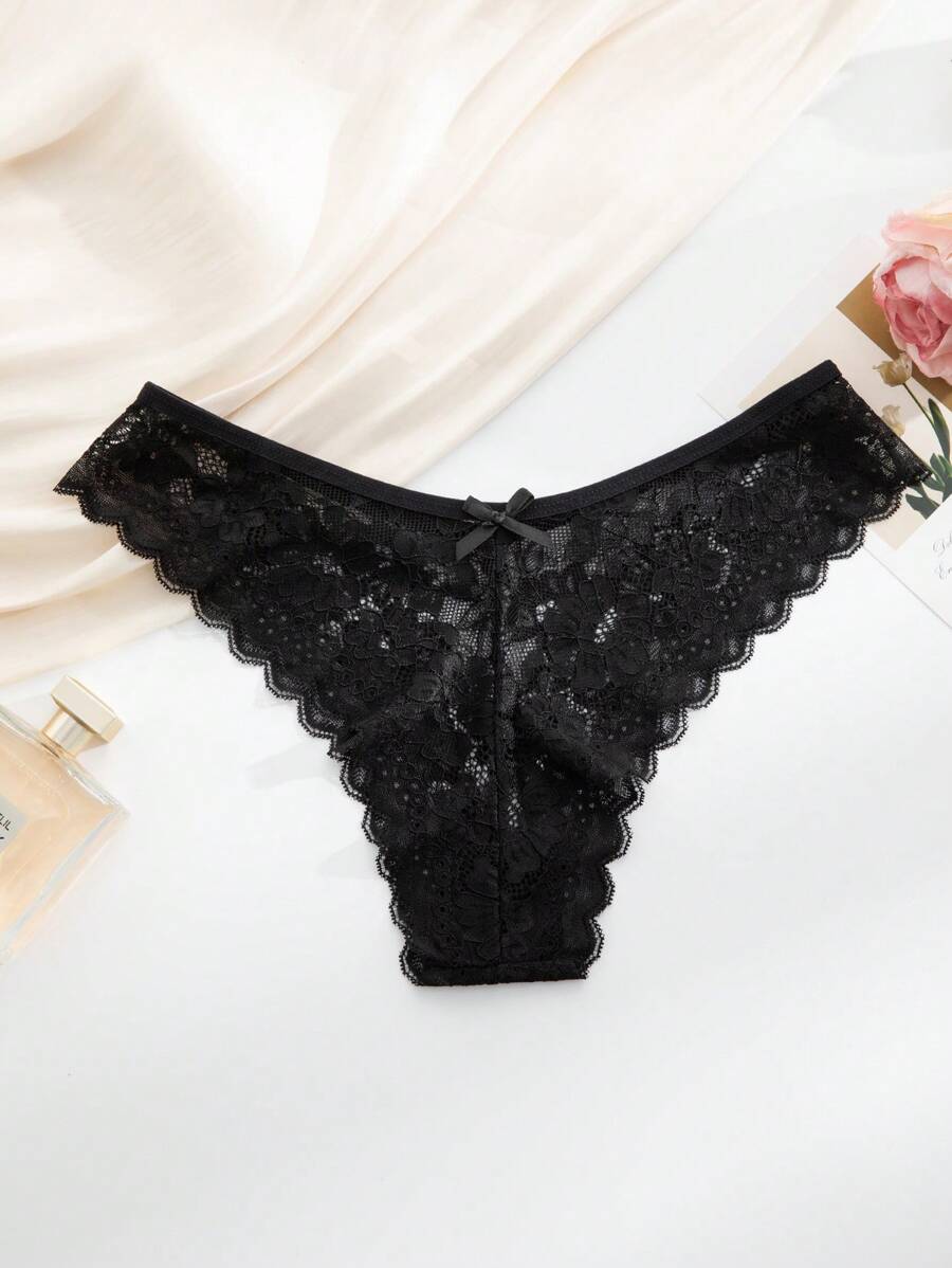 12 kom/pakovanje ženske elegantne i udobne bikini gaćice sa čipkastom ivicom