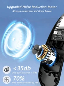 1pc Neck Hanging Electric Fan With Digital Display, Outdoor Summer Cooling Fan, Rechargeable 4000mAh Battery, 3 Wind Speed Modes