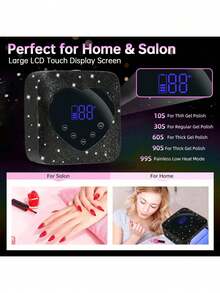 Rechargeable Cordless UV LED Nail Lamp, Nail Dryer For Gel Polish Curing, 5 Timer Settings, Auto Sensor Professional Quick Dry Nail Light For Salon And Home Use