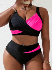 Ženski tankini set za plivanje plus size, 2 dela