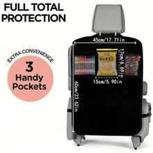 Car Backseat Cover With 3 Storage Pockets, Extra Large Waterproof Rear Seat Protector, Car Seat Back Cover, Dust/Mud/Scratch Resistant