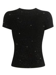 Women's Glitter Fitted Crew Neck T-Shirt