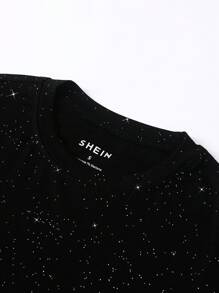 Women's Glitter Fitted Crew Neck T-Shirt