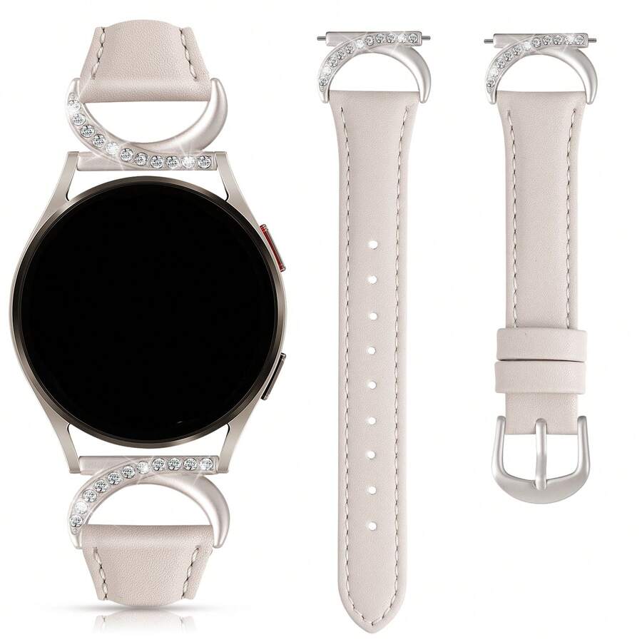 Luksuzna narukvica za sat od mikrovlakna sa C-oblikovanom kopčom sa dijamantom - kompatibilna sa Galaxy Watch 7/6/5/4 (40mm/45mm), Watch 6 Classic (43mm/50mm) i Watch 5 Pro (45mm)