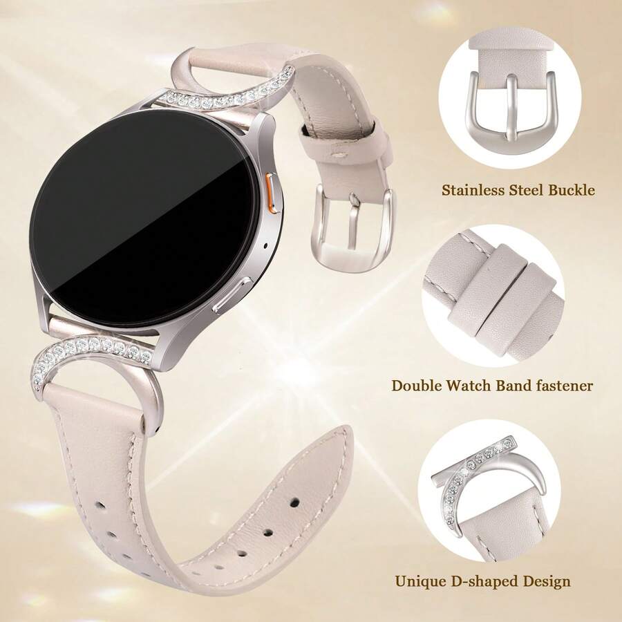 Luksuzna narukvica za sat od mikrovlakna sa C-oblikovanom kopčom sa dijamantom - kompatibilna sa Galaxy Watch 7/6/5/4 (40mm/45mm), Watch 6 Classic (43mm/50mm) i Watch 5 Pro (45mm)