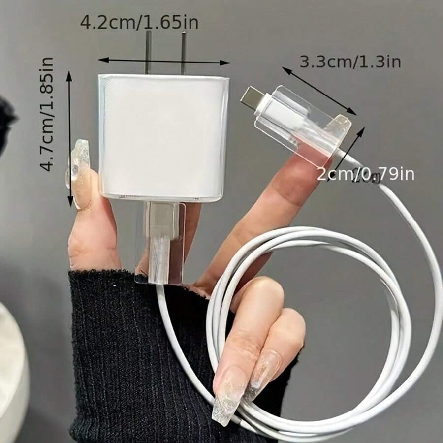 5 komada ružičastih TPU zaštitnih navlaka za kabl za punjenje u obliku srca/lepete/cveta/ljubičastog srca mačke, kompatibilno sa Apple 18/20W punjačima