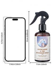 GJYC PET Horse Mane And Tail Conditioning Detangler Spray – 6.76 Fl Oz – Tangle-Free, Adds Shine, Reduces Breakage – Non-Greasy Formula For Silky Soft Tail