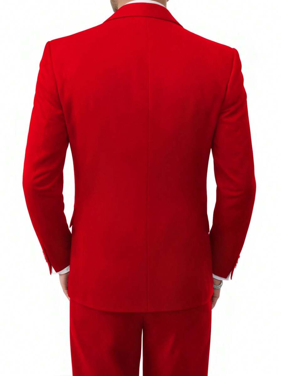 Muški poslovni komplet od 3 dela, uključuje sako, prsluk i pantalone, jednobojni, slim fit