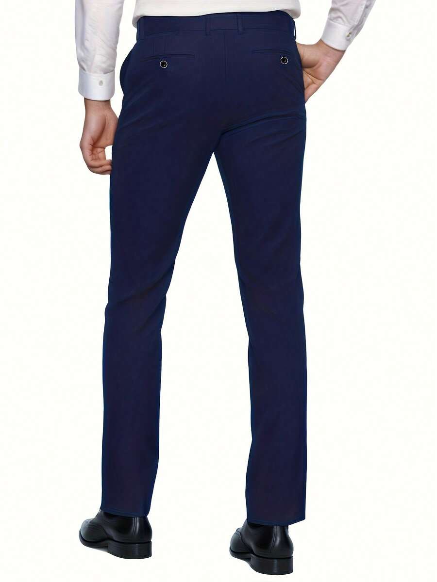 Muški poslovni komplet od 3 dela, uključuje sako, prsluk i pantalone, jednobojni, slim fit